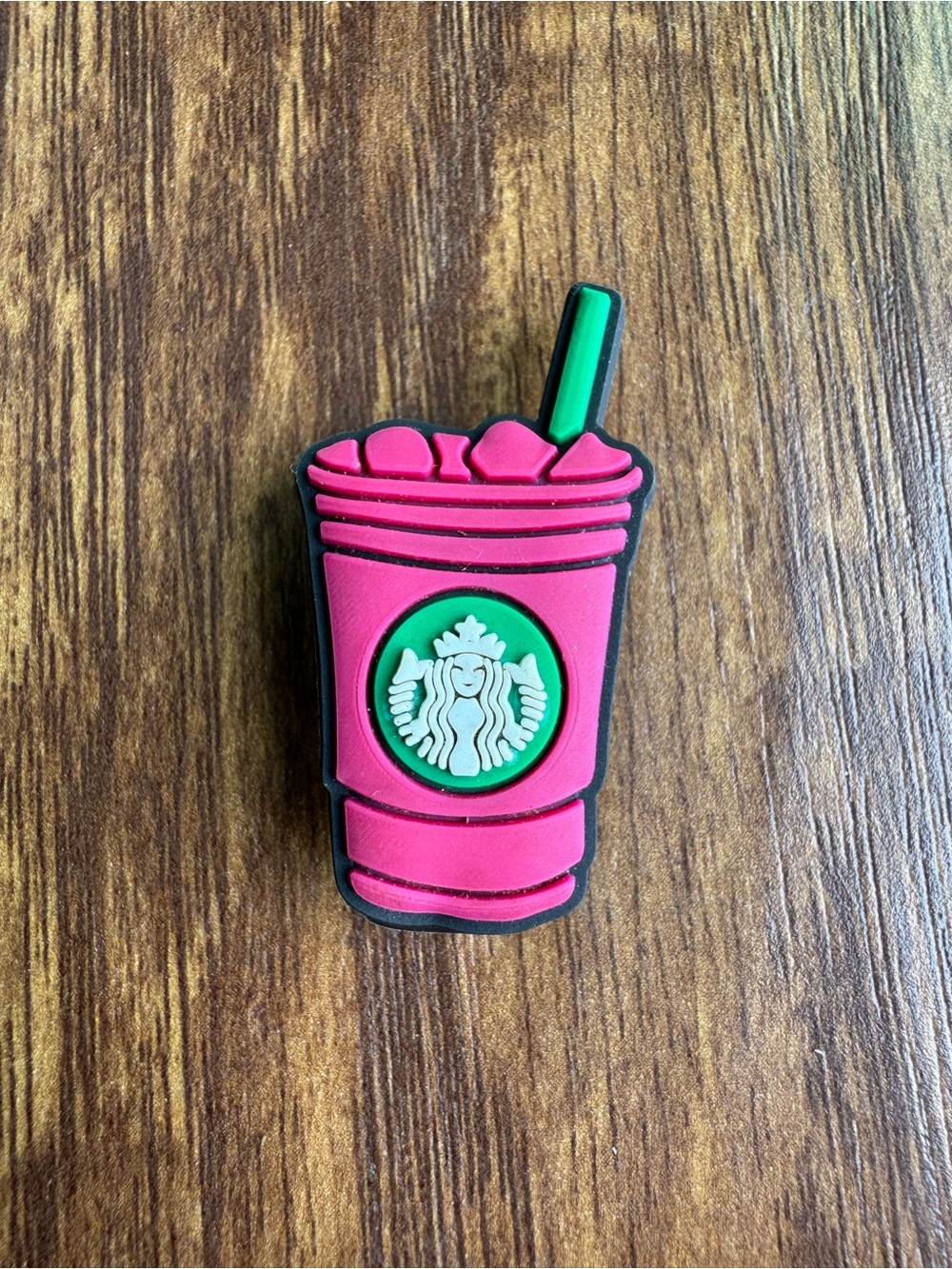 Starbucks Pink Cup Crocs Gibbet with Green Logo Accent